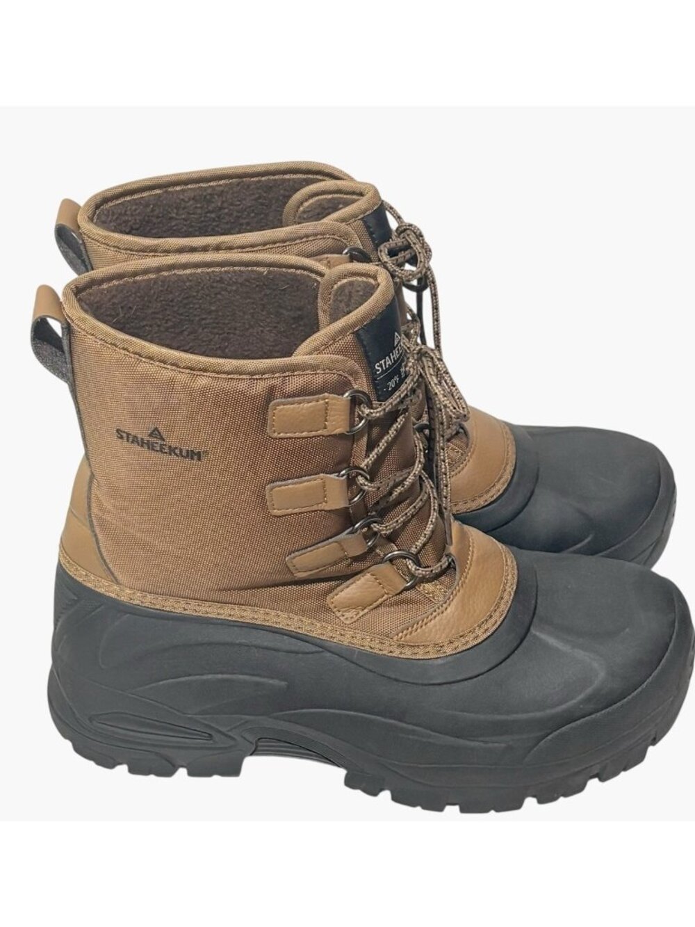 Staheekum Men’s Cold Weather Snow Boots Sz 11 Brown Water Resistant